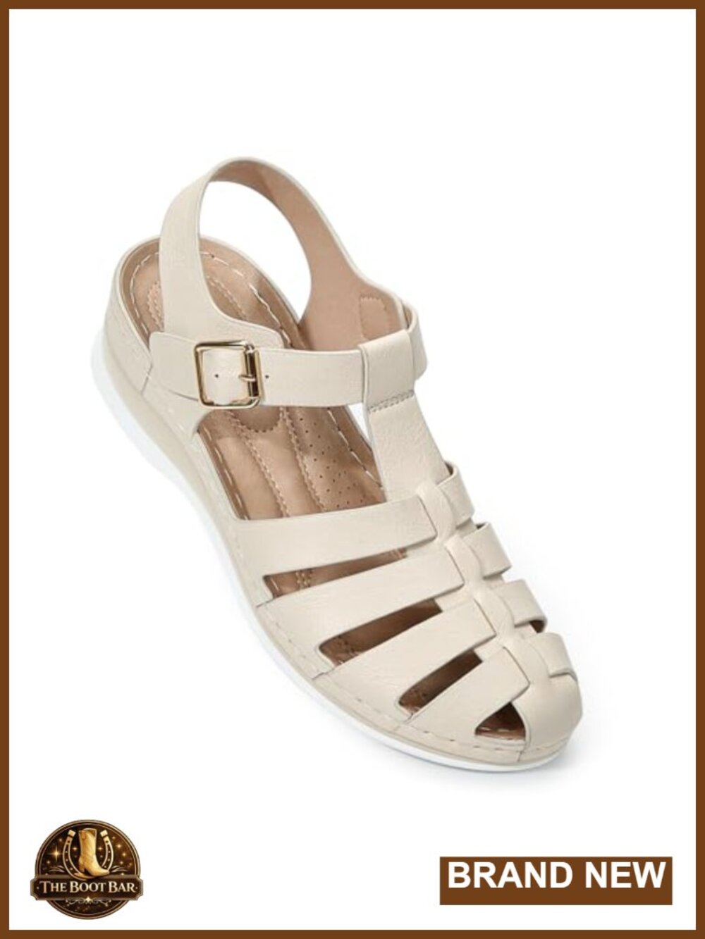 Closed Toe Fisherman Sandals with Wedge Heel Adjustable Strap Wide Width